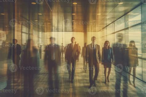 People Silhouettesin Business Office With Motion Blur Effect