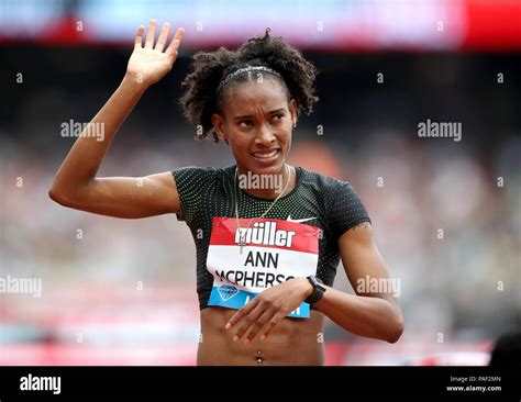 Jamaicas Stephanie Ann Mcpherson Reacts After Winning The Womens 400m