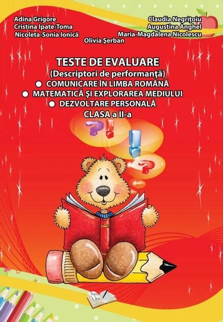 Teste De Evaluare Clasa Ii Descriptori De Performan Adina