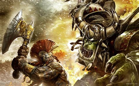 Free Download Download Human Vs Orc Widescreen Wallpaperfree Wallpaper [1280x800] For Your