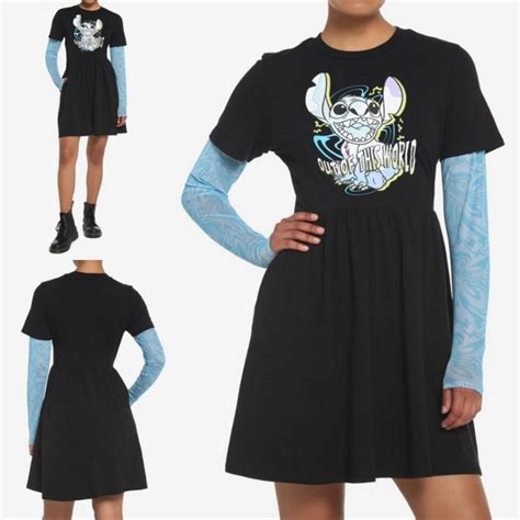 Her Universe Dresses Hot Topic Disney Lilo Stitch Trippy Mesh Twofer Dress Xs Nwt Poshmark