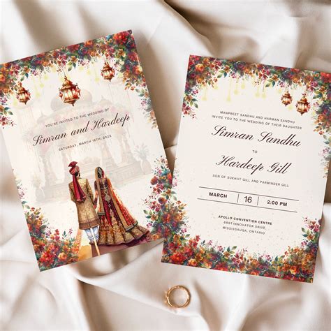 elegant indian wedding invitation indian wedding invite wedding