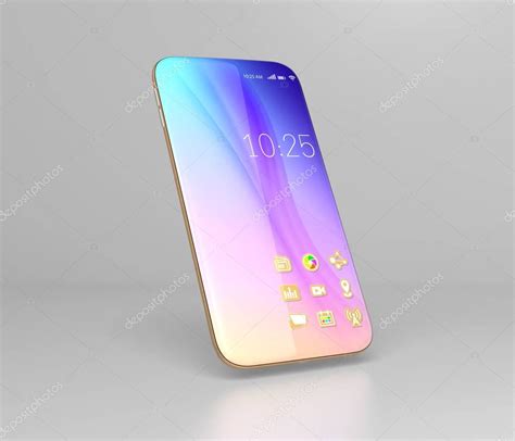 Full screen smartphone isolated on gray background — Stock Photo ...