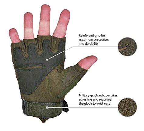 Titanops Fingerless Hard Knuckle Motorcycle Military Tactical Combat