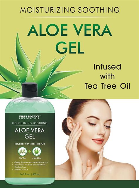 Aloe Vera Gel From 100 Percent Pure Aloe Infused With Tea Tree Oil N First Botany