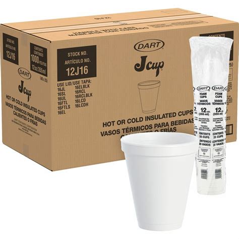 Dart 12 Oz Squat Insulated Foam Cups Office City Express Columbus Oh