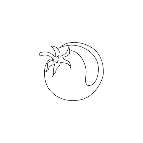 Premium Vector Single One Line Drawing Whole Healthy Organic Tomato Farming Logo Fresh