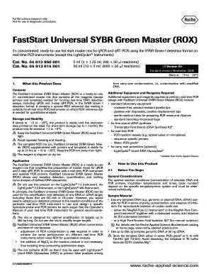 Fillable Online Bioku Faststart Universal Sybr Green Master Rox