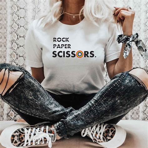 Lgbtq Rock Paper Scissors Lesbian Pride Shirt Lesbian Etsy