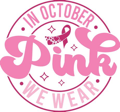 In October We Wear Pink Breast Cancer Awareness Tshirt Design Free