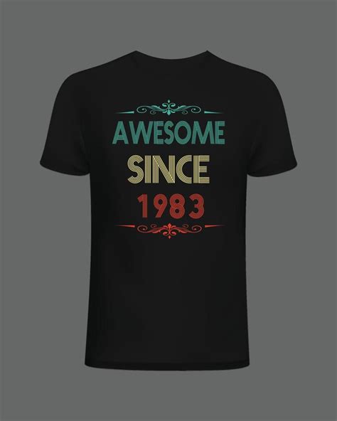 Awesome Since 1983 Vintage Birthday T Shirt Design 5910084 Vector Art