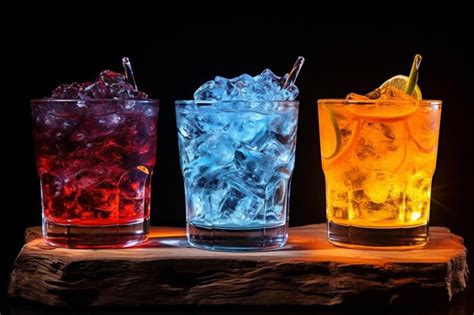 Premium Photo Frozen Glasses With Cold Alochol Drink