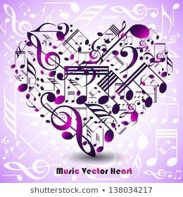 Abstract vector hearts made from music notes | Sheet music art, Music