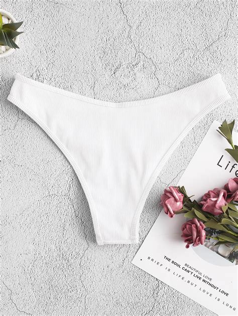 Zaful Geweven Geribbelde High Cut Vrouwen Bikini B Grandado