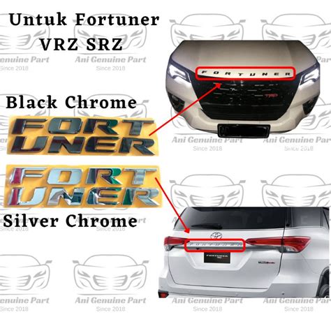 Jual Emblem Logo Tulisan Fortuner Vrz Srz Original Shopee Indonesia