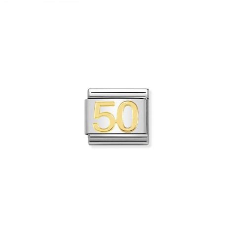 Gold 50 Number Charm Nomination Italy Charms