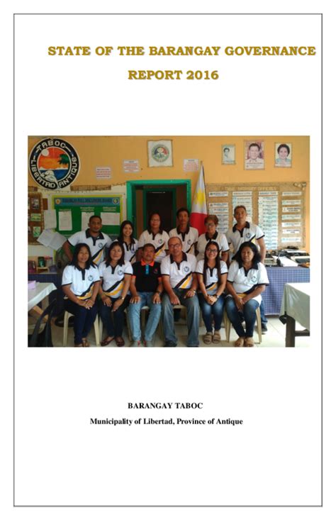 Doc State Of The Barangay Governance Report 2016