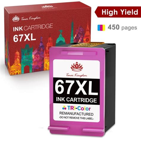 Tonerkingdom 67xl 67 Color ink cartridges Replacement for HP 67 67XL ...