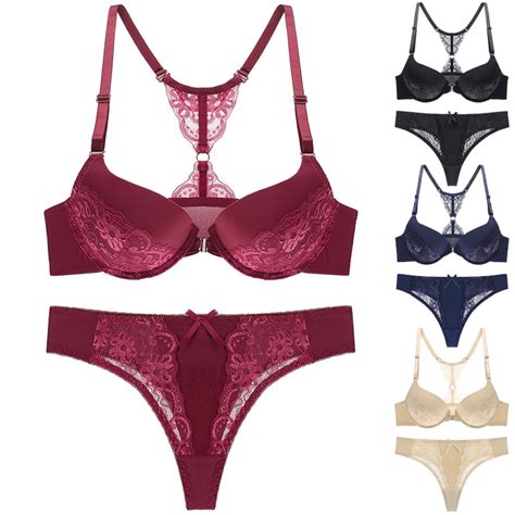 Sexy Bra Thong Set For Women Underwear Lingerie Female Intimates Brand Bra Brief Set Push Up
