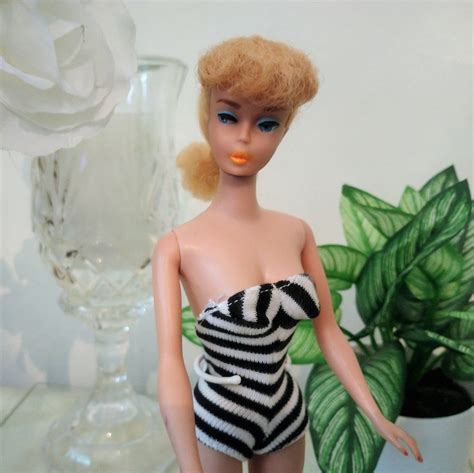 Vintage S Blonde Ponytail Barbie In Original Swimsuit Nice Etsy