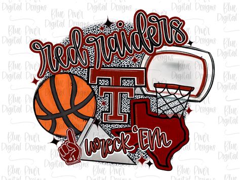 Red Raiders Png College Basketball Lubbock Basketball Hand Drawn