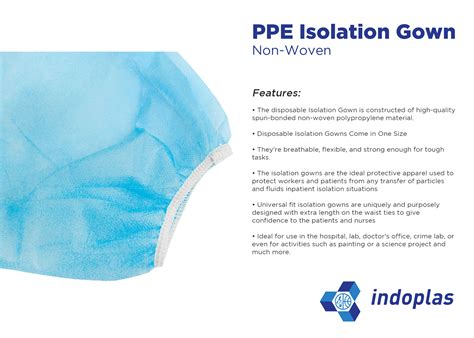 Indoplas PPE Isolation Gown Non-Woven (Blue) | Shopee Philippines
