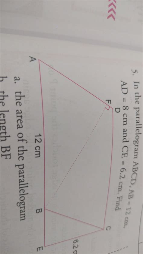 parallelogram abcd ab  cm ad  cm  ce  cm find