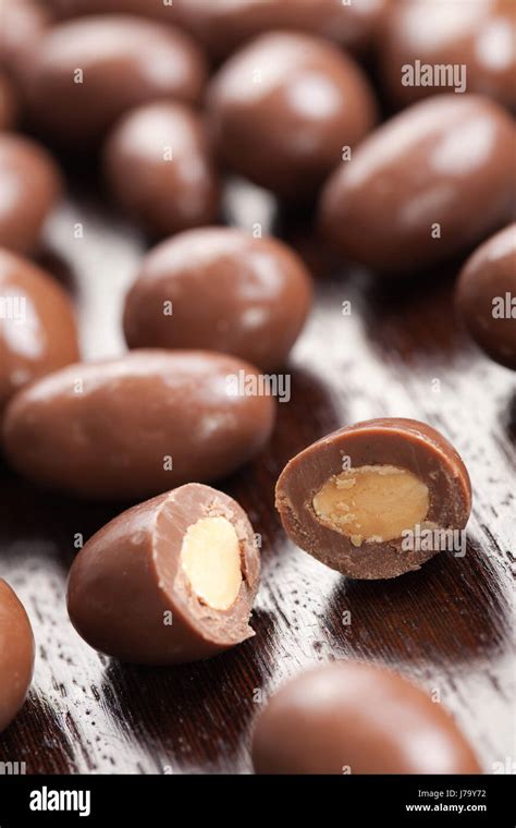Sweet Brown Brownish Brunette Covered Nut Treat Backdrop Background Dessert Stock Photo Alamy