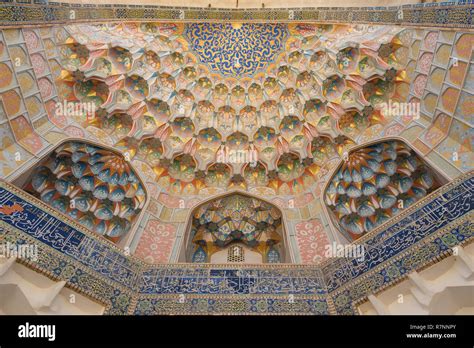 Background From Arabesque Design Inside Dome Of A Mosque In Ancient