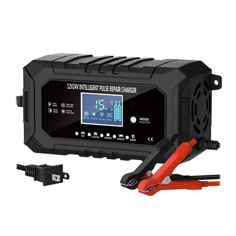 15 Amp Battery Charger LiFePO4 Trickle Car Battery Charger 12V 24V
