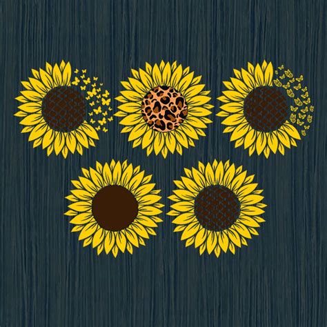 Sunflower Svg Bundle Sunflower Butterfly Svg Sunflower Svg Etsy