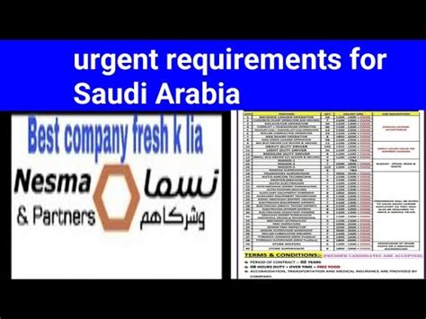 The Secret Urgent Requirements For Nesma And Partner Company In Saudi