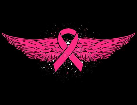 Cancer Ribbon With Wings Clipart