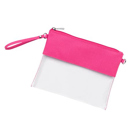 Clear Clutch Purse Clear Bag See Through Wristlet Pink