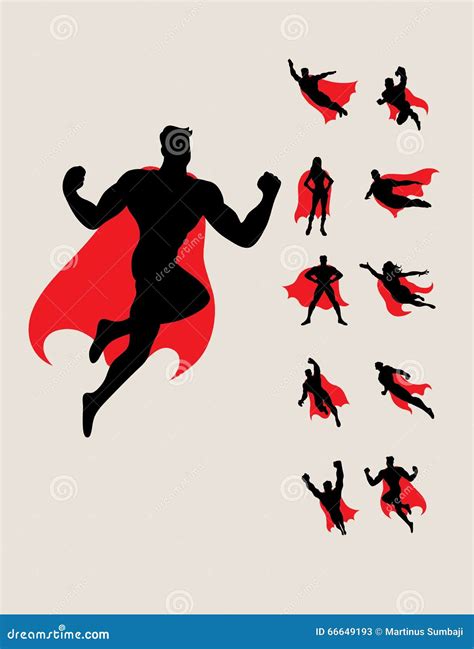 Superhero Silhouettes stock vector. Illustration of people - 66649193