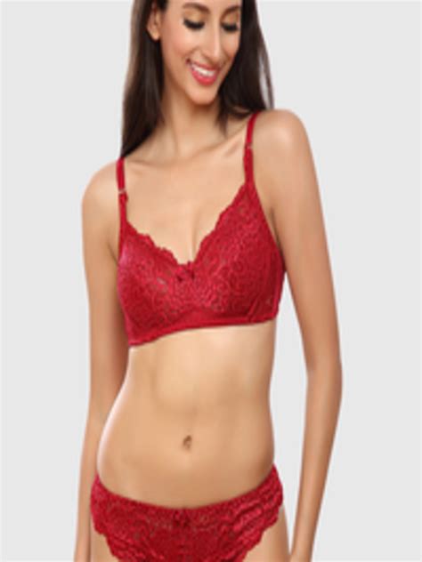 Buy Lady Love Women Maroon Self Design Lingerie Set Lingerie Set For Women 17989848 Myntra