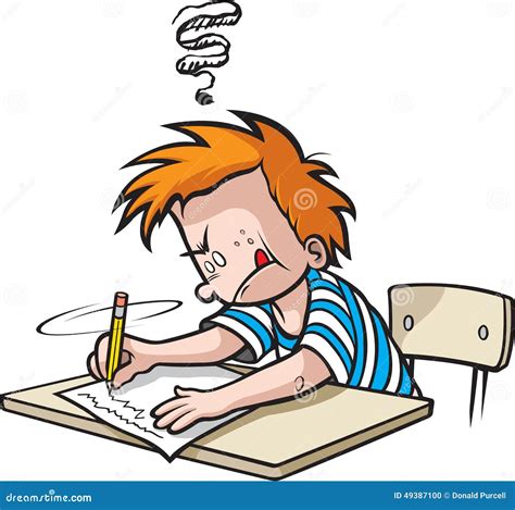 School Boy Writing Stock Vector Illustration Of Teaching 49387100