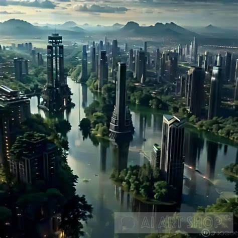 Eco-Urban Fusion: Uniting Cityscapes and Nature's Serenity