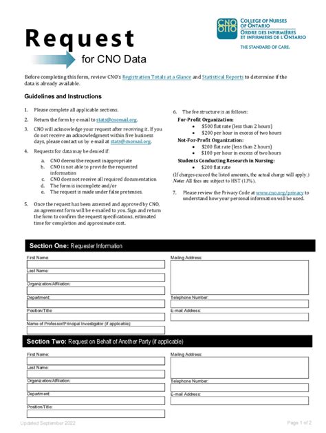 Fillable Online Cno Data Request Form Fax Email Print Pdffiller