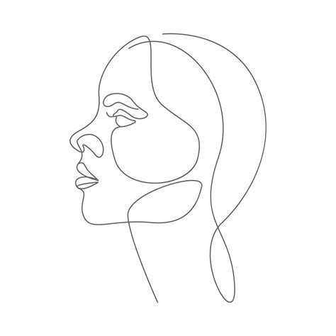 Premium Vector Woman Face Line Art Icon Design