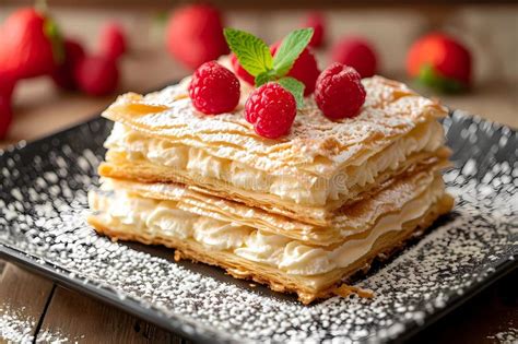 Mille-Feuille - a French Pastry Also Known As Napoleon Stock Photo ...