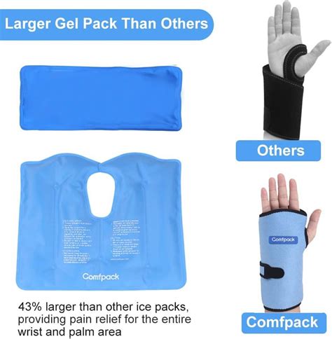 Comfpack Wrist Ice Pack Reusable Hot Cold Therapy For Carpal Tunnel Hand Surgery Rheumatoid
