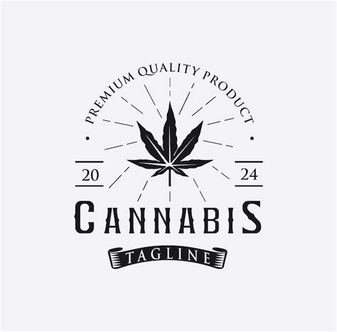 Premium Vector Sativa Cannabis Leaf Logo Hipster Vintage Retro Vector