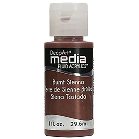 Decoart Media Fluid Acrylic Paint 1 Oz Burnt Sienna Series 1