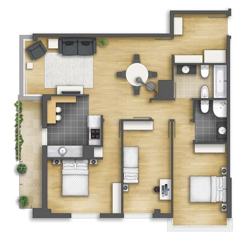 Floor Plan Rendering Behance