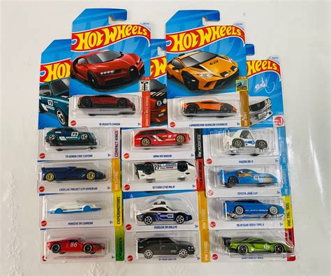 Hot Wheels Lamborghini Huracan Sterrato Bugatti Chiron Toyota GR86 Cup Nissan 180SX BMW M3 Wagon