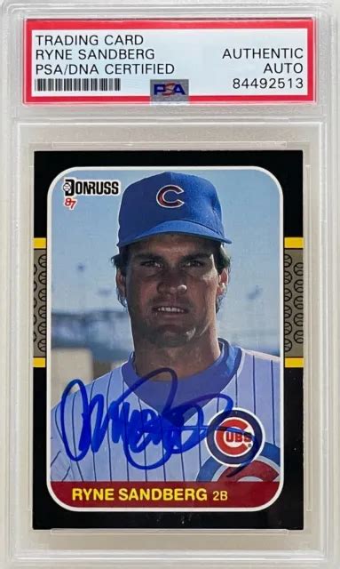 CARTE BASEBALL RYNE SANDBERG signée 1987 DONRUSS Chicago CUBS MLB 77