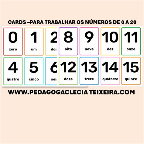 Cards Para Trabalhar Os Números De 0 A 20 Clécia Teixeira