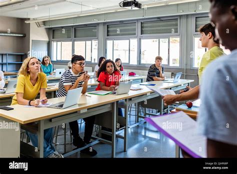 Diverse High School Students In Classroom