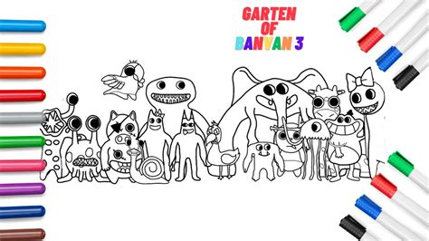 Garten Of Banban Chapter 3 Coloring Page Color All Monsters Cartoon